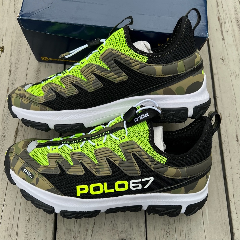 Polo Ralph Lauren Adventure 300LT Camouflage Safety Yellow Neon Sneaker